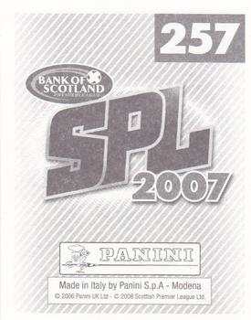 2007 Panini Scottish Premier League Stickers #257 Mark Brown Back
