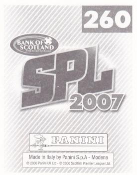 2007 Panini Scottish Premier League Stickers #260 Darren Dods Back