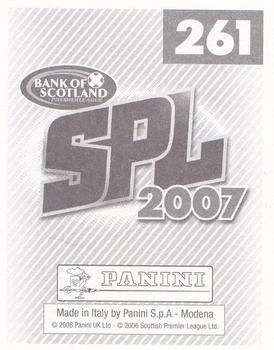 2007 Panini Scottish Premier League Stickers #261 Stuart McCaffrey Back