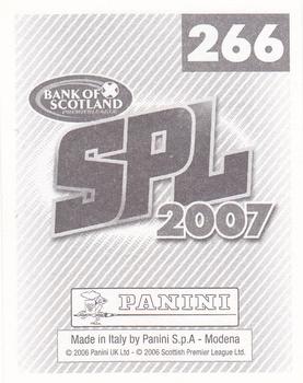 2007 Panini Scottish Premier League Stickers #266 Ian Black Back