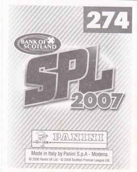 2007 Panini Scottish Premier League Stickers #274 Rory McAllister Back