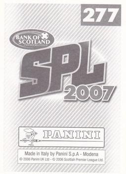 2007 Panini Scottish Premier League Stickers #277 Grant Munro Back