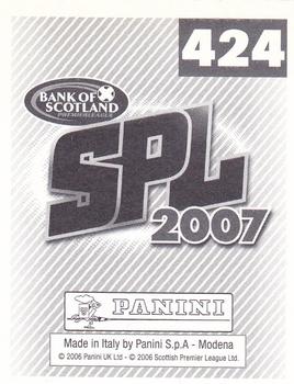 2007 Panini Scottish Premier League Stickers #424 Alan Gow Back