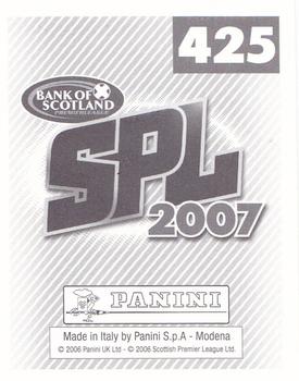 2007 Panini Scottish Premier League Stickers #425 Paul Hartley Back