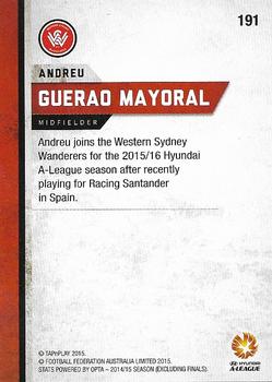 2015-16 Tap 'N' Play Football Federation Australia #191 Andreu Guerao Mayoral Back