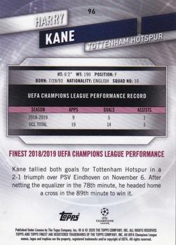 2019-20 Finest UEFA Champions League - Gold #96 Harry Kane Back
