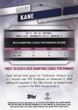 2019-20 Finest UEFA Champions League - Orange #96 Harry Kane Back