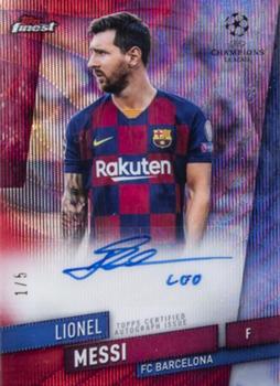 2019-20 Finest UEFA Champions League - Finest Autographs Red Wave #FA-LM Lionel Messi Front