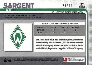 2019-20 Topps Chrome Bundesliga - Green #27 Josh Sargent Back