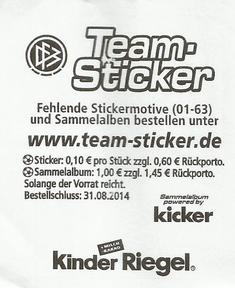 2014 Ferrero WM 2014 DFB Team - Kinder Riegel #2 Manuel Neuer Back