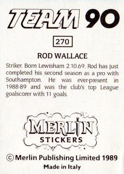 1990 Merlin Team 90 #270 Rod Wallace Back