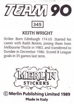1990 Merlin Team 90 #345 Keith Wright Back