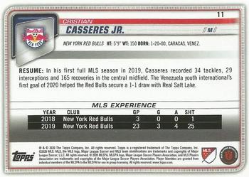 2020 Bowman MLS #11 Cristian Casseres Jr. Back