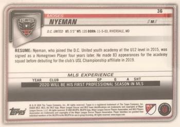 2020 Bowman MLS - Orange #36 Moses Nyeman Back
