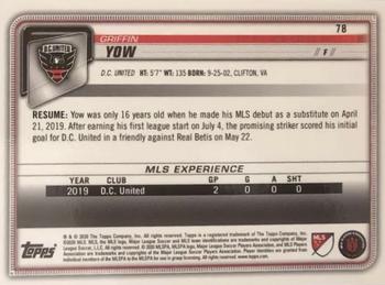 2020 Bowman MLS - Red #78 Griffin Yow Back