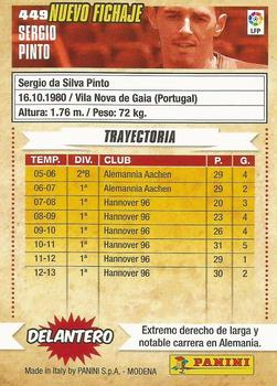 2013-14 Panini Megacracks Liga BBVA #449 Sergio Pinto Back