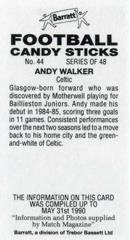 1990-91 Barratt Football Candy Sticks #44 Andy Walker Back