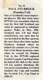 1981 Shoot Magazine Top 20 Strikers #11 Paul Sturrock Back