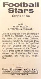 1974-75 Bassett & Co. Football Stars #10 Kevin Keegan Back