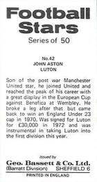 1974-75 Bassett & Co. Football Stars #42 John Aston Back