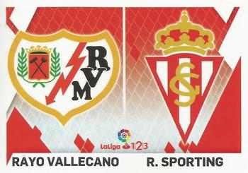 2019-20 Panini LaLiga Santander Este Stickers - Escudos Liga 1/2/3 #10 Rayo Vallecano / Sporting Front