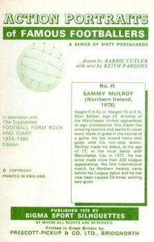 1979 Sigma Sport Silhouettes #41 Sammy McIlroy Back