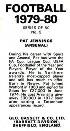 1979-80 Bassett & Co. Football #5 Pat Jennings Back