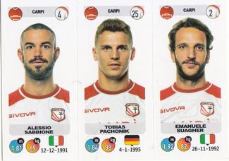 2018-19 Panini Calciatori Stickers #591 Alessio Sabbione / Tobias Pachonik / Emanuele Suagher Front