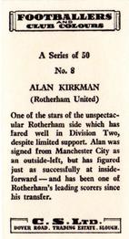 1963 Comet Sweets Footballers and Club Colours #8 Alan Kirkman Back