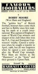 1967-68 Barratt & Co. Famous Footballers (A15) #7 Bobby Moore Back