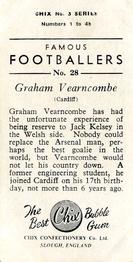 1959-60 Chix Confectionery Famous Footballers #28 Graham Vearncombe Back