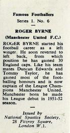 1959-60 NSS Famous Footballers #6 Roger Byrne Back