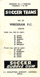 1958-59 Soccer Bubble Gum Soccer Teams #23 Wrexham Back