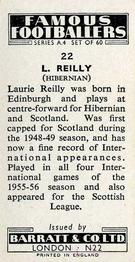 1956 Barratt & Co. Famous Footballers (A4) #22 Lawrie Reilly Back