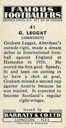 1956 Barratt & Co. Famous Footballers (A4) #41 Graham Leggat Back