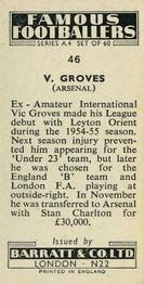 1956 Barratt & Co. Famous Footballers (A4) #46 Vic Groves Back