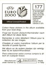 2000 Panini UEFA Euro Belgium-Netherlands Stickers #177 Diego Fuser Back