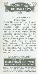 1936 Carreras Popular Footballers #34 Joe Loughran Back