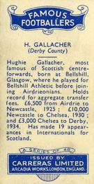 1935 Carreras Famous Footballers #22 H. Gallacher Back