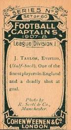 1908 Cohen Weenen Football Captains #NNO Jack Taylor Back