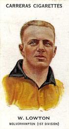 1934 Carreras Footballers #7 Wilf Lowton Front