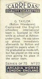 1934 Carreras Footballers #20 George Taylor Back