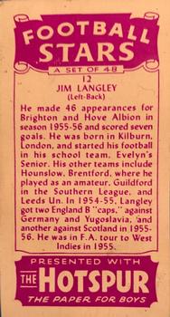 1957 D.C. Thomson Football Stars #12 Jim Langley Back