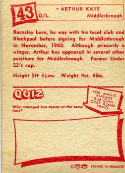 1964 A&BC Footballers #43 Arthur Kaye Back