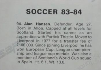 1983-84 FKS Publishers Soccer Stars #94 Alan Hansen Back