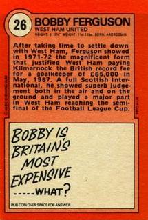 1972 A&BC Red Backs #26 Bobby Ferguson Back