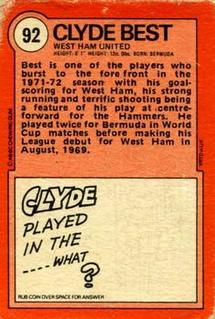 1972 A&BC Red Backs #92 Clyde Best Back