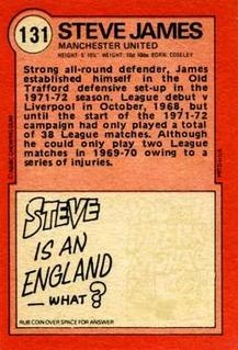 1972 A&BC Red Backs #131 Steve James Back