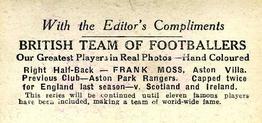 1922 D.C. Thomson British Team Of Footballers #NNO Frank Moss Back