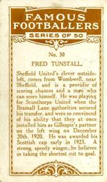 1923 British American Tobacco Famous Footballers #30 Fred Tunstall Back